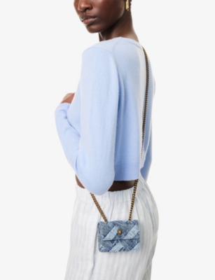 Kurt Geiger Womens Micro Kensington Denim Shoulder Bag
