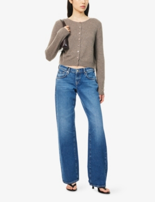 7 FOR ALL MANKIND: Low-Rise Straight-Leg Stretch-Denim Jeans