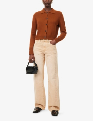 7 For All Mankind Womens Sandune Tess Straight-leg Denim Jeans In Neutral