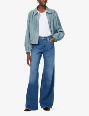 7 For All Mankind Womens Explorer Lotta Wide-leg Denim Jeans In Blue