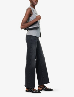 7 For All Mankind Womens Bottomline Jo High-rise Cotton-blend Jeans In Black