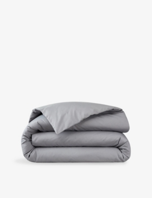 Hugo Boss Storm Be Boss Single Cotton Fitted Sheet In Gray