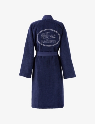 Lacoste Navysil L Défilé Cotton Bathrobe In Blue
