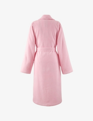 Ralph Lauren Denim Bear Logo-embroidered Cotton Bathrobe Carmel Pink In Pink