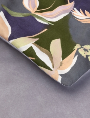 Yves Delorme Multicoloured Brume Floral-print Cotton-sateen Duvet Cov In Multi