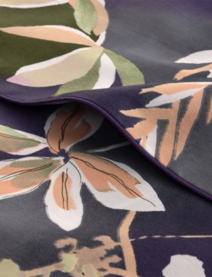 Yves Delorme Multicoloured Brume Floral-print Cotton-sateen Flat Sheet In Multi