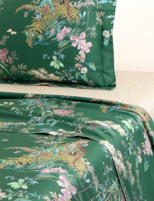 Yves Delorme Multicoloured Contes Floral-print Cotton-sateen Flat Sheet In Multi