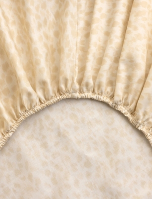 Yves Delorme Multicoloured Contes Leopard-print Cotton-sateen Fitted Sheet In Multi