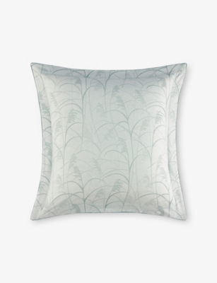 Yves Delorme Multicoloured Graminée Foliage-jacquard Cotton-sateen Oxford Pillowcase 65cm X 65cm In Green