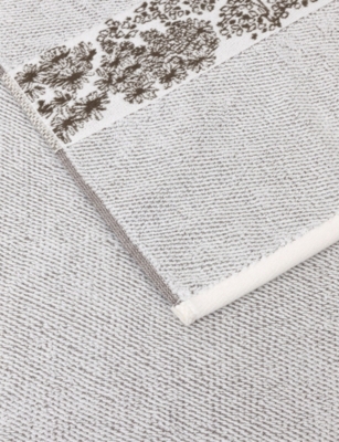Yves Delorme Multicoloured Paysages Cotton Bath Towel 140cm X 70cm In White