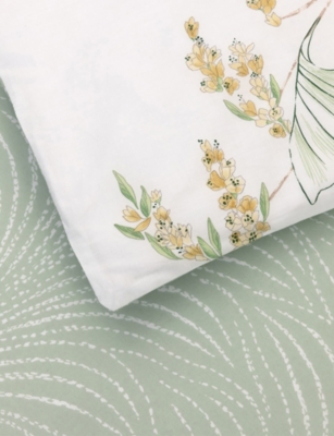 Yves Delorme Multicoloured Pollen Floral-print Cotton-batiste Duvet Cov In Multi