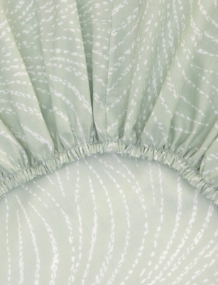 Yves Delorme Multicoloured Pollen Abstract-print Cotton-batiste Fitted Sheet In Multi
