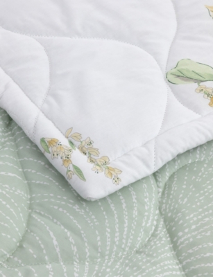 Yves Delorme Green Pollen Quilted Cotton-blend Bedcover In Multi