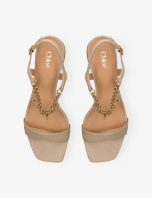 Chloé 55mm Charm-embellished Block-heel Sandals In Neutral