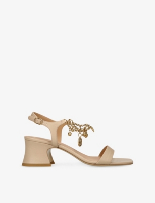 Chloé Womens Pink  Charms Heeled Leather Sandals Eur 41 / 8 Uk