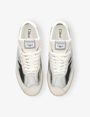 Chloé Womens Mult/other  Kick Metallic-leather And Suede Low-top Trainers Eur 38/5 Uk In Multi
