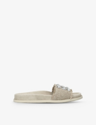 PEDRO GARCIA: Dolomita Linen Slide Sandals