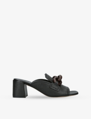 Shop Pedro Garcia Womens Black Umita The `moore' Moc Midi Leather Mules Eur 37.5 / 4.5 Uk