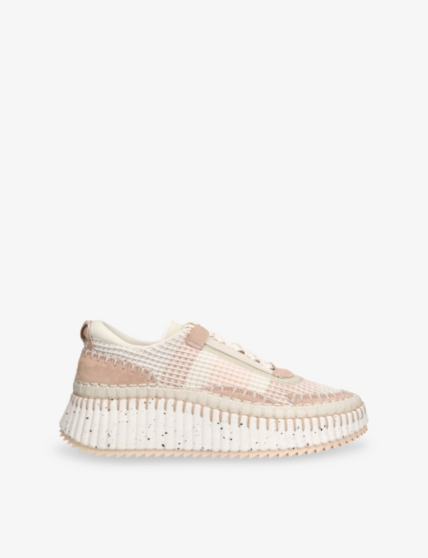 Nama Mesh and Suede Low-Top Trainers