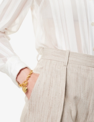 BRINKER + ELIZA: Barbie 24ct Antique Gold-Plated Stainless-Steel Bracelet