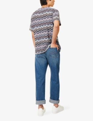 Missoni Mens Multicolor Regular-fit Graphic-pattern Cotton-knit T-shirt In Multi