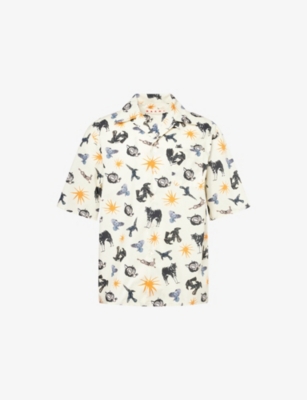 MARNI: Notched-Collar Boxy-Fit Cotton Bowling Shirt