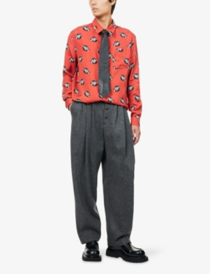 MARNI: Graphic-Print Long-Sleeve Woven Shirt