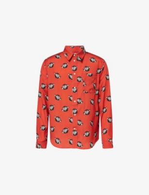 MARNI: Graphic-Print Long-Sleeve Woven Shirt