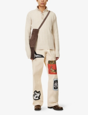 Marni Mens Soft Beige Mended Turtleneck Wool And Cashmere Jumper In Neutral