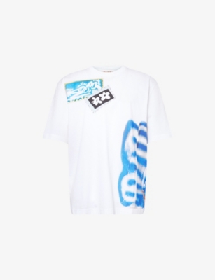 MARNI: Mixed Media Patch Cotton-Jersey T-Shirt