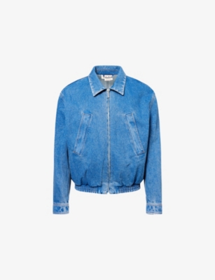MARNI: Logo-Embroidered Denim Blouson Jacket