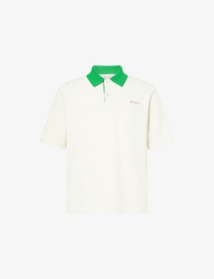 MARNI: Compact Brand-Patch Stretch-Cotton Blend Piqué Polo Shirt