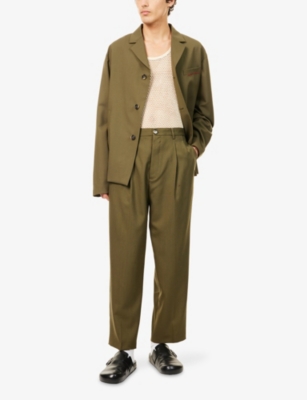 MARNI: Pleated High-Waisted Wool Trousers