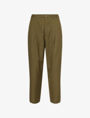 MARNI: Pleated High-Waisted Wool Trousers