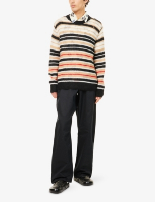 MARNI: Logo-Patch Straight-Leg Cotton Trousers