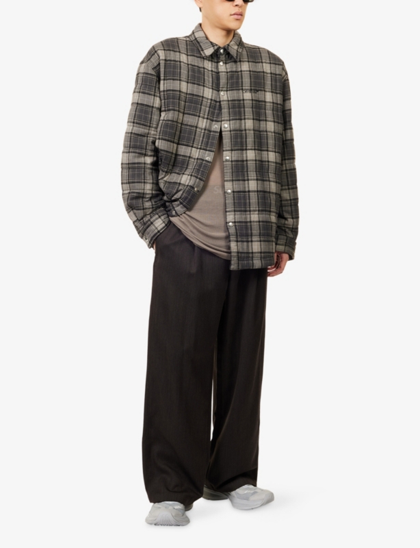 Spray Arrow Check Cotton Overshirt