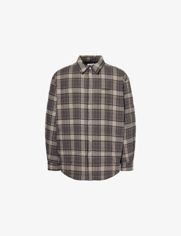 Spray Arrow Check Cotton Overshirt