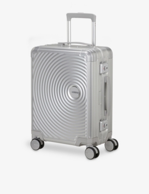 American Tourister Soundbox Expandable Four-wheel Shell Cabin Suitcase 55cm Silver