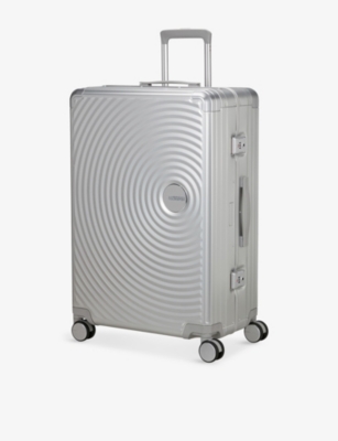 American Tourister Soundbox Expandable Four-wheel Shell Suitcase 77cm Silver