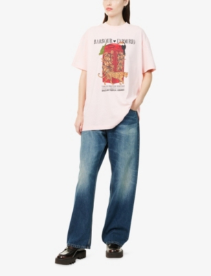 Barbour X Farm Rio Cotton Maria Clara T-shirt In Pink
