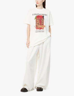 BARBOUR: Barbour x FARM Rio Maria Clara Cotton-Jersey T-Shirt