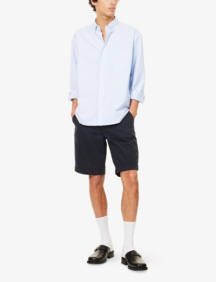 7 For All Mankind Ens Deep Navy Lux Performance Brand-patch Stretch-cotton Shorts