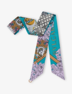 BVLGARI: Heritage Alchemist Slim Silk Scarf
