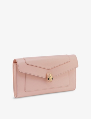 Bvlgari Womens Pink Serpenti Forever Large Leather Wallet