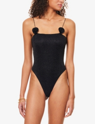 Oseree Womens Black Lumière Rose Maillot Swimsuit In Black