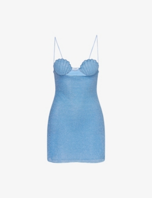 OSEREE: Lumière Seashell-Cup Woven Mini Dress