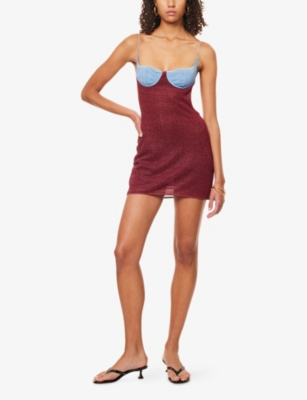 OSEREE: Lumière Colour-Block Woven Mini Dress