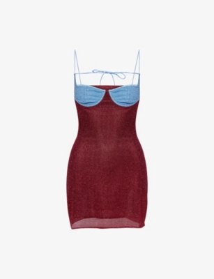 OSEREE: Lumière Colour-Block Woven Mini Dress