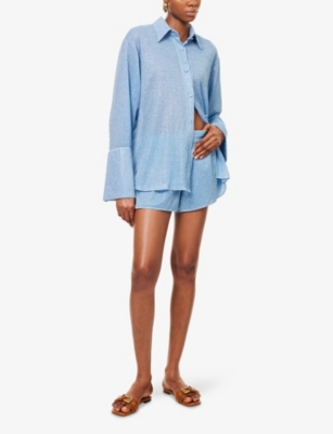 OSEREE: Glazed Lumiere Metallic Woven Shorts