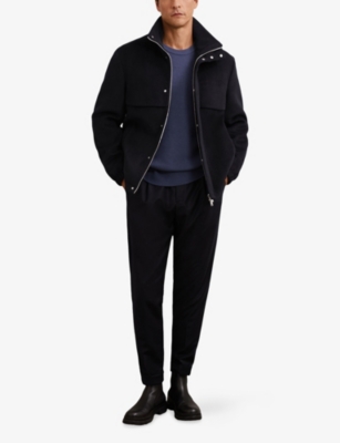 REISS: Noel Funnel-Neck Wool-Blend Jacket